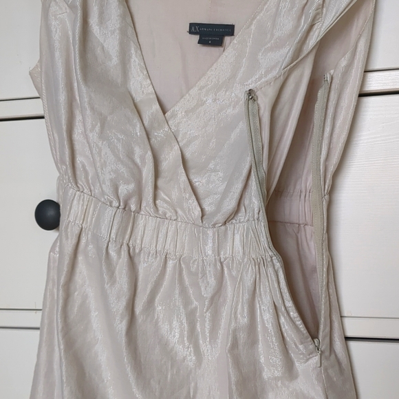 Sz 4 Armani Exchange Gold Metallic Mini Dress - Picture 5 of 7